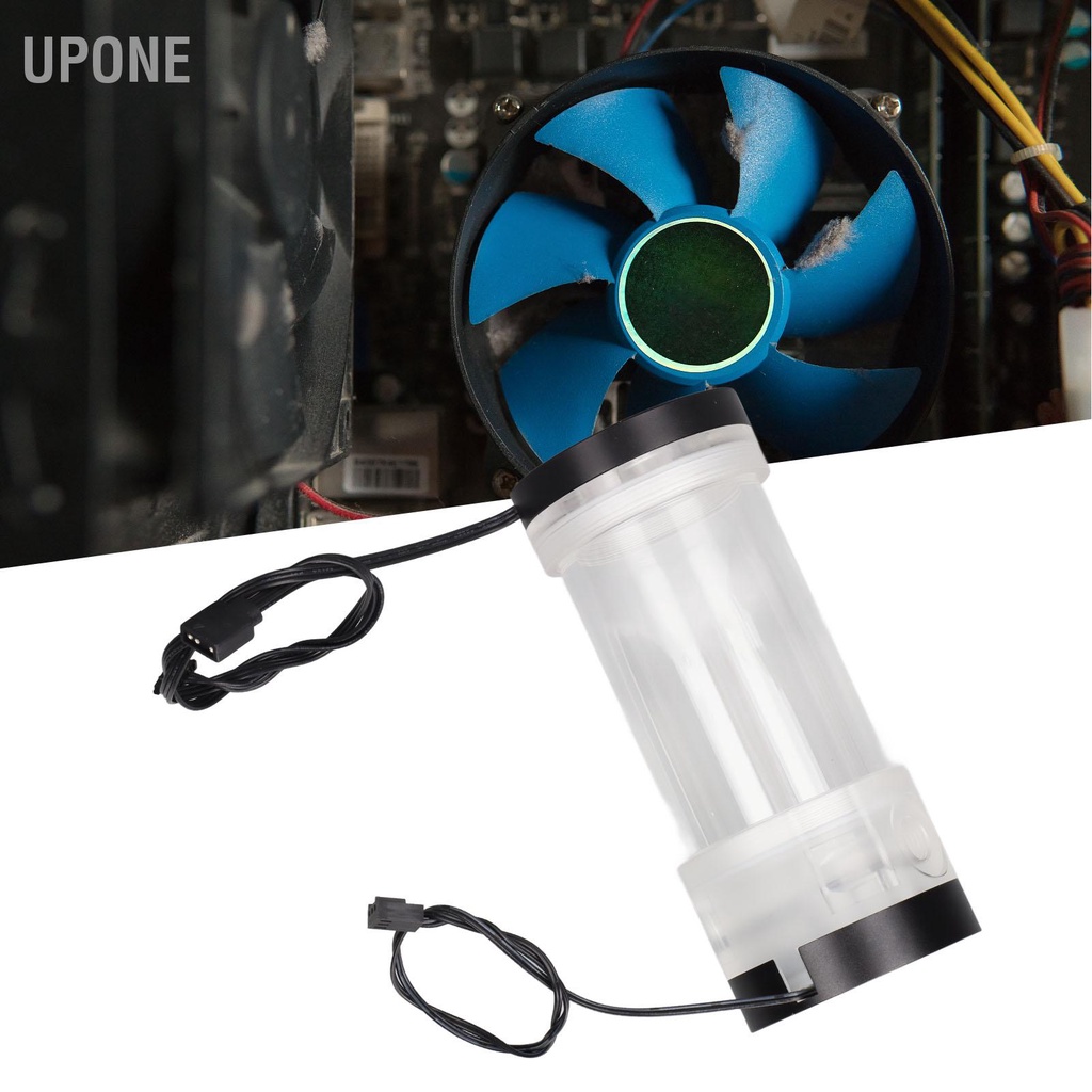 Bể làm mát nước 200ML Hiển thị nhiệt độ RGB 160mm G1/4 máy tính hình trụ UPONE