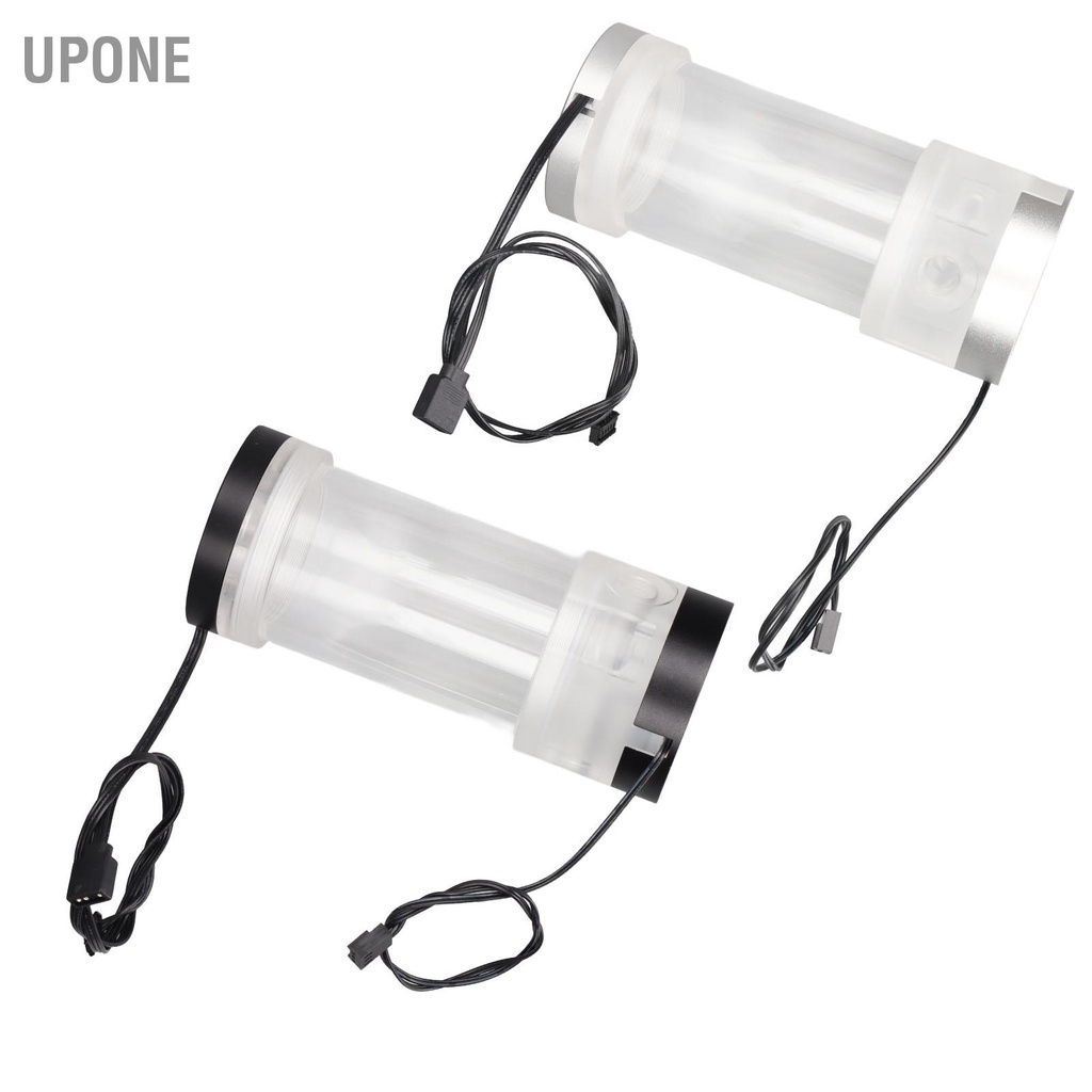 Bể làm mát nước 200ML Hiển thị nhiệt độ RGB 160mm G1/4 máy tính hình trụ UPONE