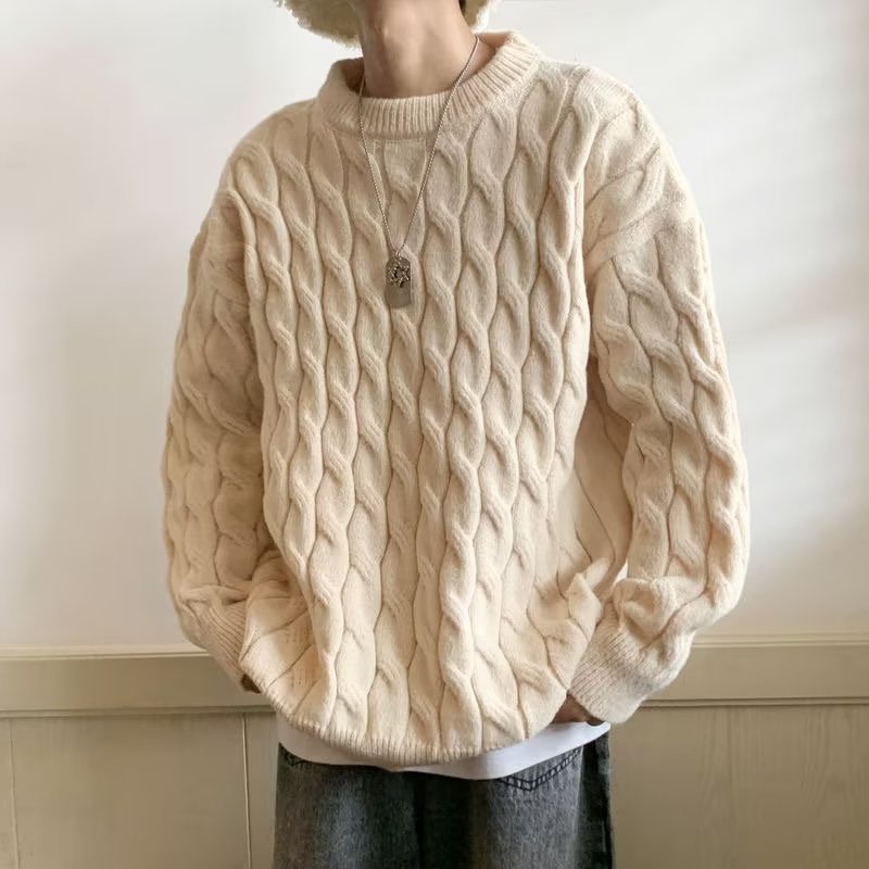 YIPINYOUYOU Áo sweater Cổ Tròn Cỡ Lớn In Họa Tiết Xoắn Cao Cấp Thời Trang Thu Đông Cho Nam