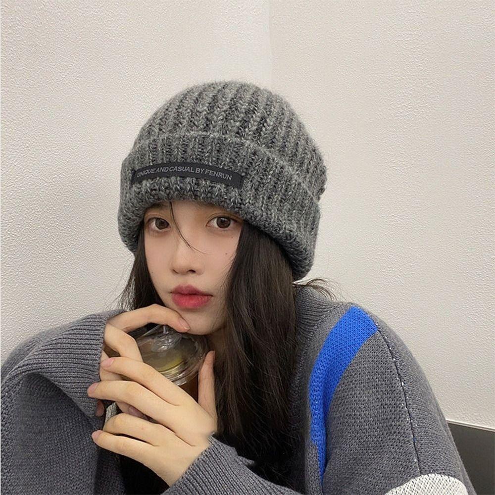 Mũ Len Trùm Đầu Màu Trơn Mềm Mại Giữ Ấm Mùa Đông Cho Nam Nữ