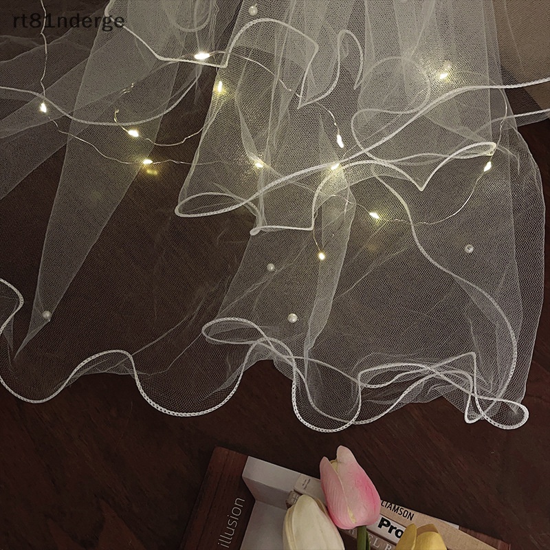 Ge Kẹp Tóc Vải Tuyn Có Mạng Che Mặt Có Đèn led Cho Cô Dâu Trong Ngày Cưới