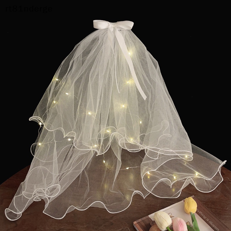 Ge Kẹp Tóc Vải Tuyn Có Mạng Che Mặt Có Đèn led Cho Cô Dâu Trong Ngày Cưới