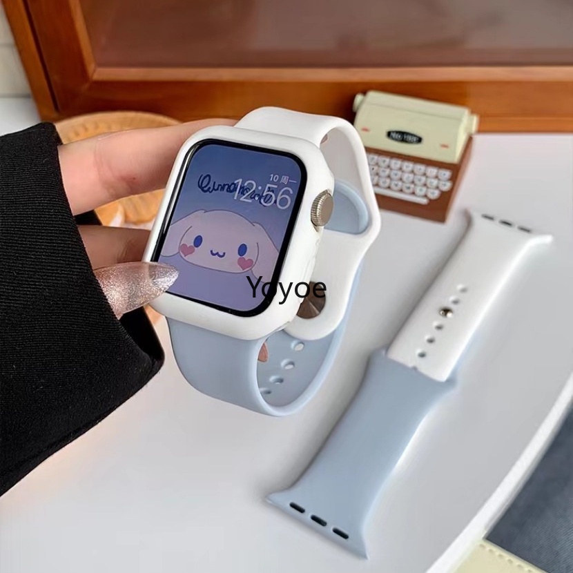 Silicone Dây Đeo Silicon Hai Màu 49mm 45mm 44 / 42mm 41 / 40 / 38mm Cho Đồng Hồ Thông Minh iwatch series 8 7 6 5 se 4 3