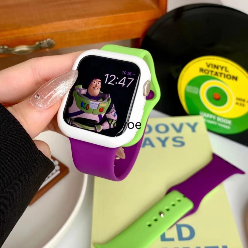 Silicone Dây Đeo Silicon Hai Màu 49mm 45mm 44 / 42mm 41 / 40 / 38mm Cho Đồng Hồ Thông Minh iwatch series 8 7 6 5 se 4 3