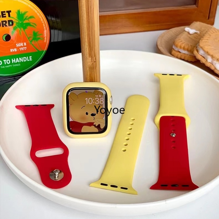 Silicone Dây Đeo Silicon Hai Màu 49mm 45mm 44 / 42mm 41 / 40 / 38mm Cho Đồng Hồ Thông Minh iwatch series 8 7 6 5 se 4 3