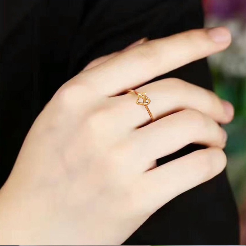 Nhẫn Hở Hình Trái Tim Đơn Giản Thời Trang Hàn Quốc Có Thể Điều Chỉnh