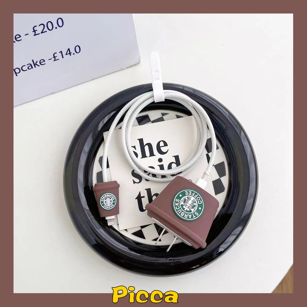 STARBUCKS DISNEY Bộ 4 Trong 1 Bảo Vệ Cáp Sạc iphone / ipad 18w / 20w Hình spongebob