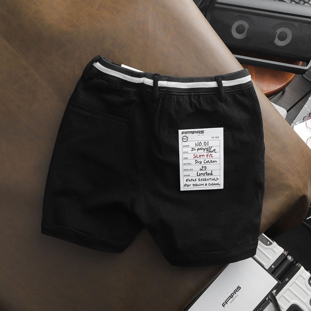 Quần Shorts Nam Chất Vải Pique Lưng Thun Dây Rút Lino ss2 FAPAS