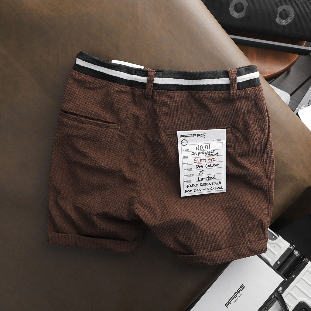 Quần Shorts Nam Chất Vải Pique Lưng Thun Dây Rút Lino ss2 FAPAS