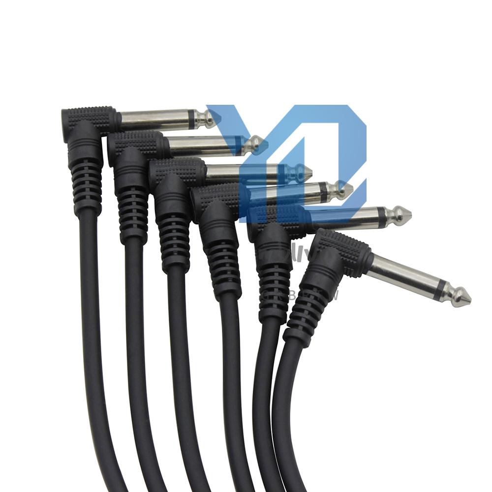 Set 6 Dây Cáp Phơ Đàn guitar 21cm / 8.3 inch Góc Phải 1 Phích Cắm 6.35mm