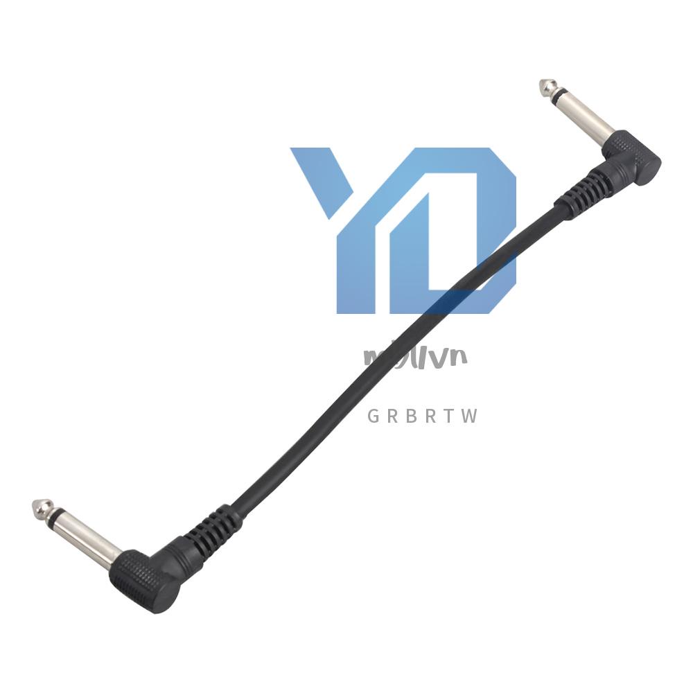 Set 6 Dây Cáp Phơ Đàn guitar 21cm / 8.3 inch Góc Phải 1 Phích Cắm 6.35mm