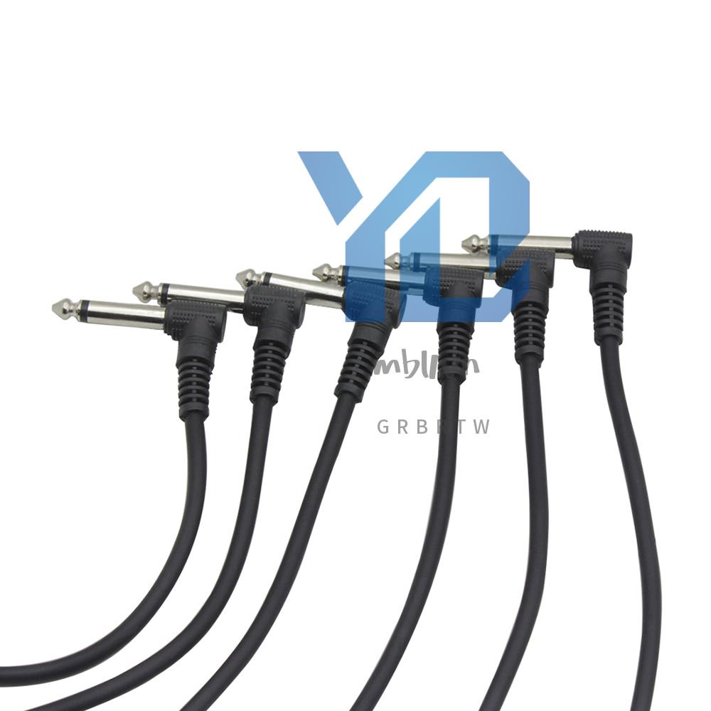 Set 6 Dây Cáp Phơ Đàn guitar 21cm / 8.3 inch Góc Phải 1 Phích Cắm 6.35mm