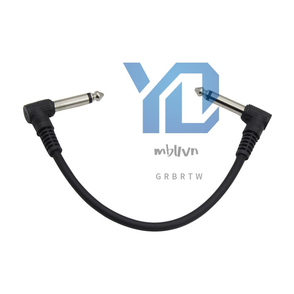 Set 6 Dây Cáp Phơ Đàn guitar 21cm / 8.3 inch Góc Phải 1 Phích Cắm 6.35mm