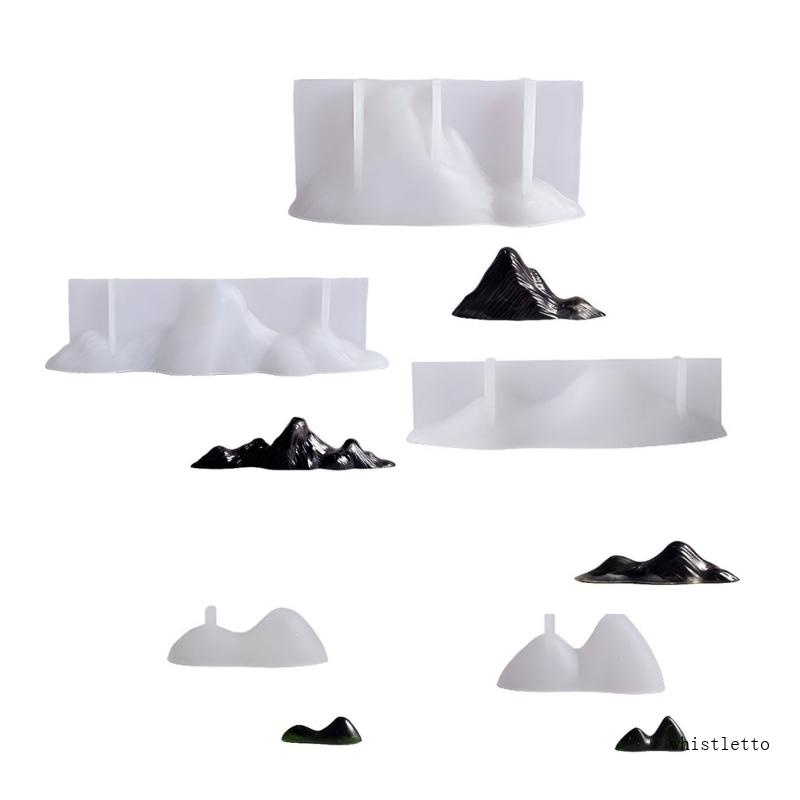 Whi Khuôn silicone Làm Nến Xà Phòng Hình Ngọn Núi 3d diy