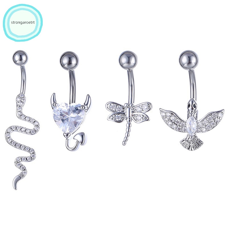 Khuyên Rốn Thép Không Gỉ Hình Động Vật Đính Đá Pha Lê Gợi Cảm vn