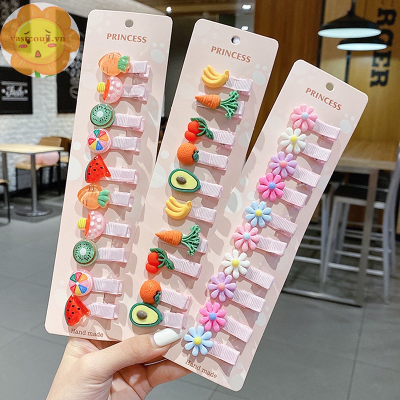 Vastji set 10 Kẹp Tóc Họa Tiết Hoạt Hình Xinh Xắn Cho Bé Gái vn