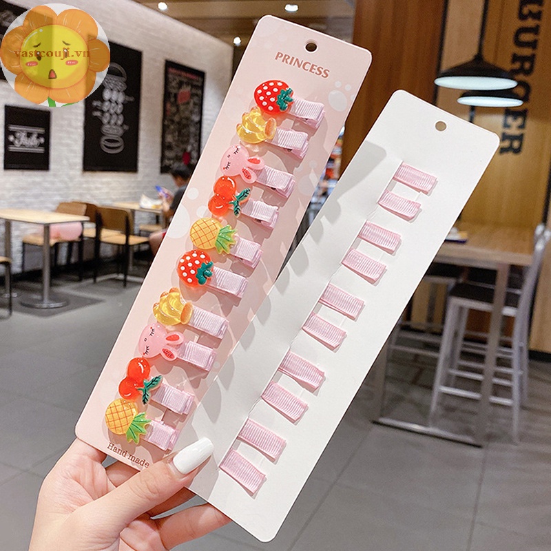 Vastji set 10 Kẹp Tóc Họa Tiết Hoạt Hình Xinh Xắn Cho Bé Gái vn