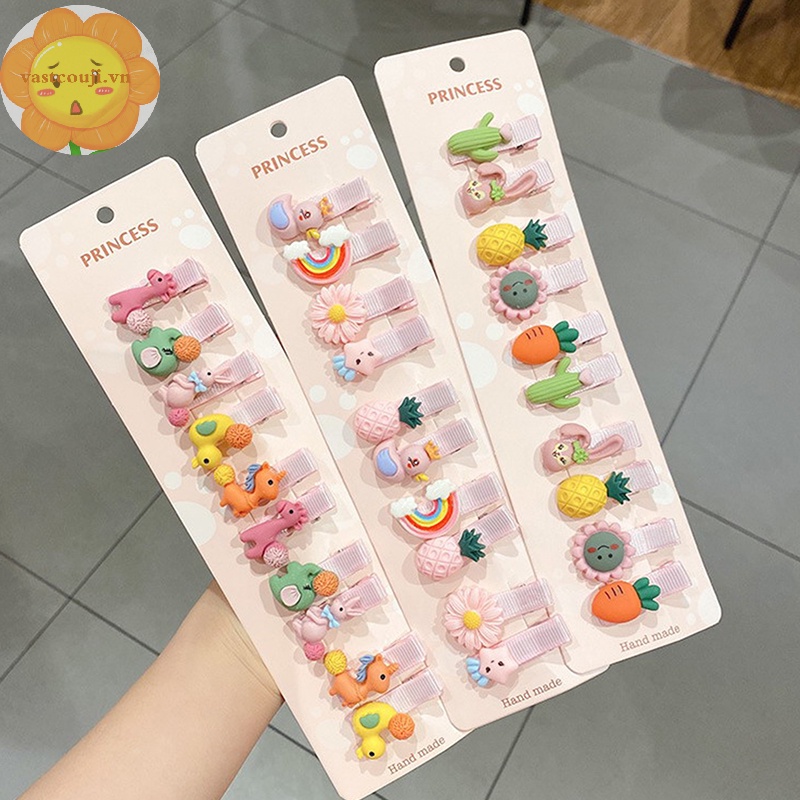 Vastji set 10 Kẹp Tóc Họa Tiết Hoạt Hình Xinh Xắn Cho Bé Gái vn
