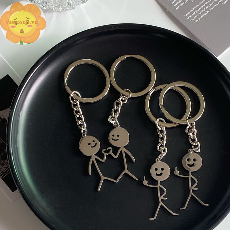 Vastji Móc Khóa Cặp Đôi Hình Trái Tim Vui Nhộn Cá Tính vn