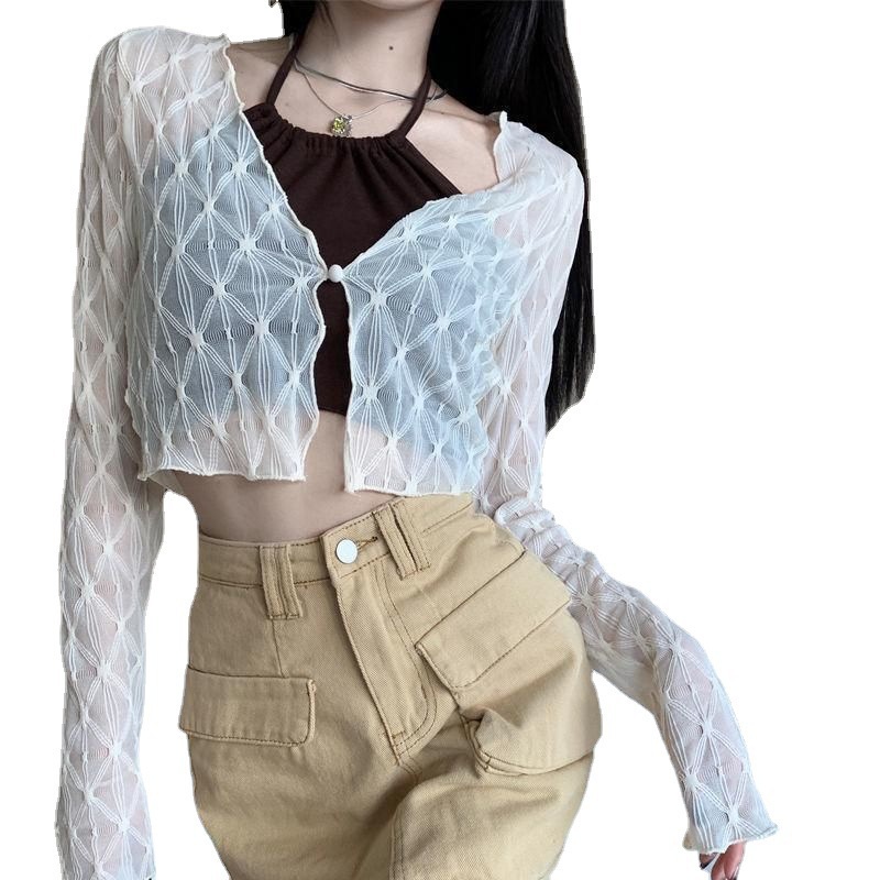 Áo Khoác cardigan chiffon Tay Dài Chống Nắng Thời Trang Mùa Xuân 2023 Cho Nữ