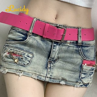 Lucidy quần jean nữ Quần short nữ jean phong cách retro ống rộng siêu đẹp mới quần đùi nữ A97L93E 35Z230830