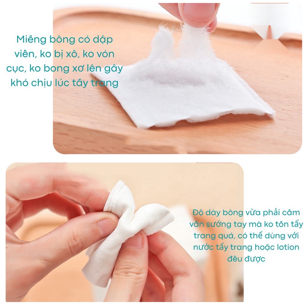 Bông tẩy trang  3 lớp Cotton Pads Túi 222 miếng