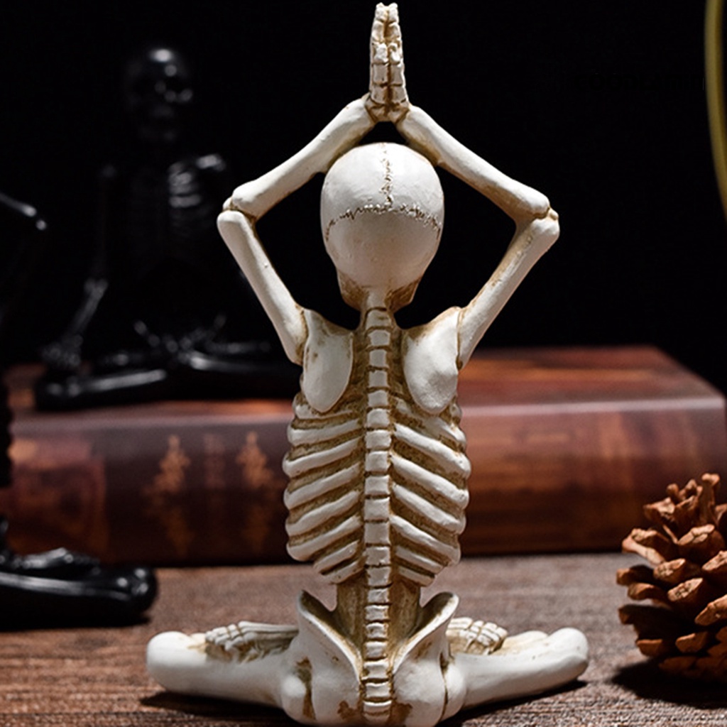 Goodlapdcx Bộ Xương Tập yoga Bằng Nhựa resin Thủ Công Hình Ma Vui Nhộn Làm Quà Tặng Lễ Hội halloween
