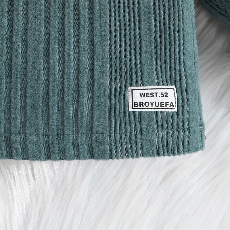 Combo bộ đồ bé gái trai 3-24tháng Màu Trơn Cổ Cao Áo Sweater Tay Dài áo phông quần dài Mùa Đông set thời trang cho bé trẻ em sơ sinh