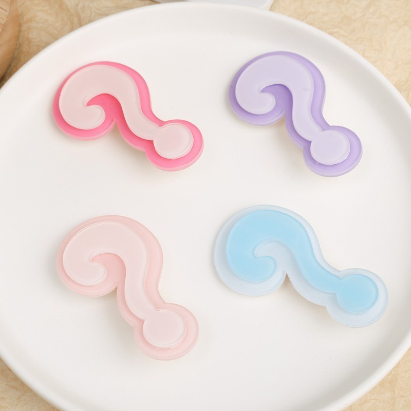 Kẹp Tóc Hình Dấu Chấm Hỏi Bằng resin Màu Sắc Ngọt Ngào Phong Cách harajuku Cho Nữ