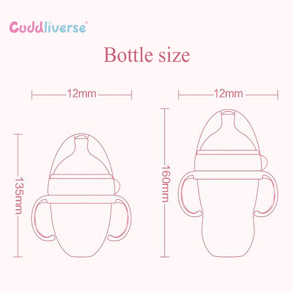 Bình Sữa Có Tay Cầm Và Ống Hút Bằng silicone An Toàn Dành Cho Trẻ