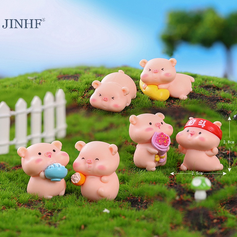 1 Tượng Heo Con Hoạt Hình mini Để Bàn Trang Trí