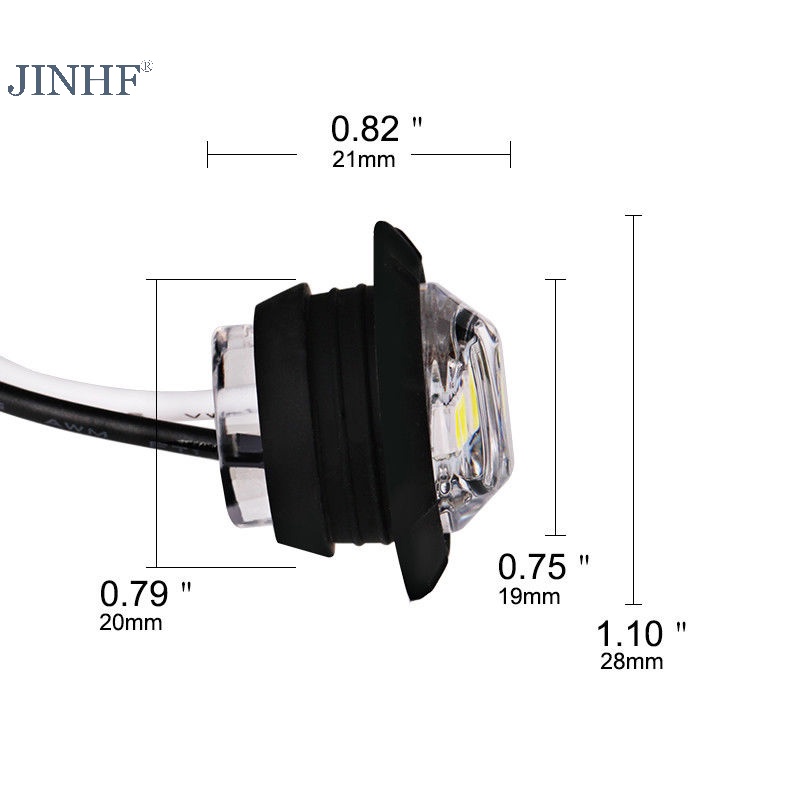 1x 3 / 4 "Đèn Xi Nhan 3 Bóng Led 12v Màu Vàng Hổ Phách