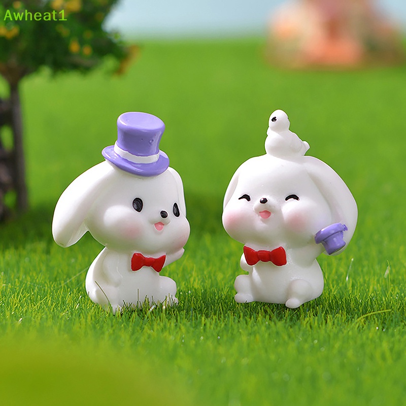 1 Tượng Thỏ Con mini Trang Trí Đáng Yêu  Mới