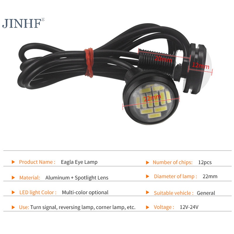 2 Đèn led Mắt Đại Bàng 23mm 4014 12smd Cho Xe Hơi