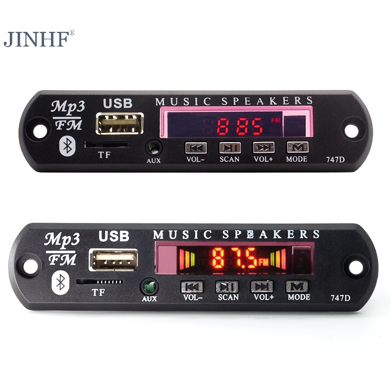 Jinhf Bảng Mạch Khuếch Đại Âm Thanh bluetooth 5.0 mp3 fm usb Mô-Đun aux 3.5 mm Cho Xe Hơi
