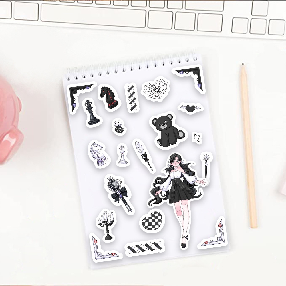 Bộ 8 Tấm Sticker Dán Trang Trí Hình Cô Gái Ác Quỷ diy