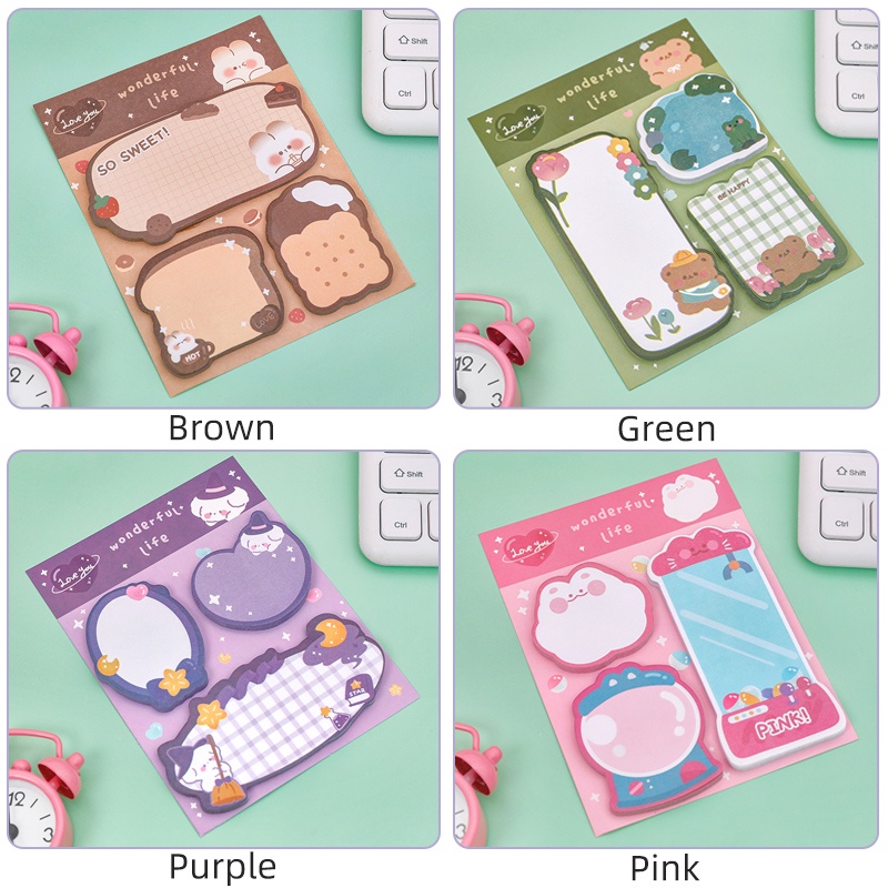 Set 60 Tờ Giấy Ghi Chú mini Họa Tiết Hoạt Hình Dễ Thương