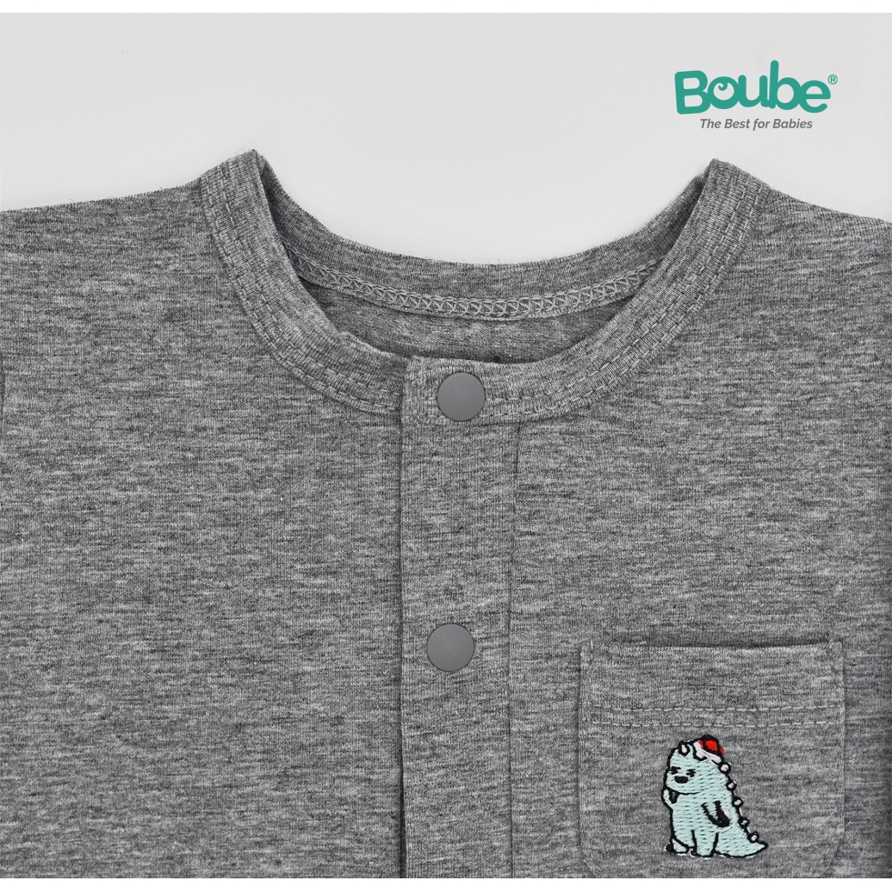 Bộ liền thân tam giác, bodychip cộc tay nhiều màu sắc cho em bé sơ sinh Boube, vải Cotton organic thoáng mát - Size 0-9M