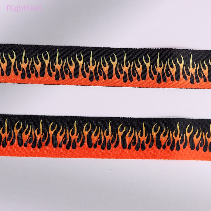 Thắt Lưng Vải canvas Họa Tiết Ngọn Lửa Phong Cách punk hip hop Thời Trang Cho Nam Và Nữ Mới