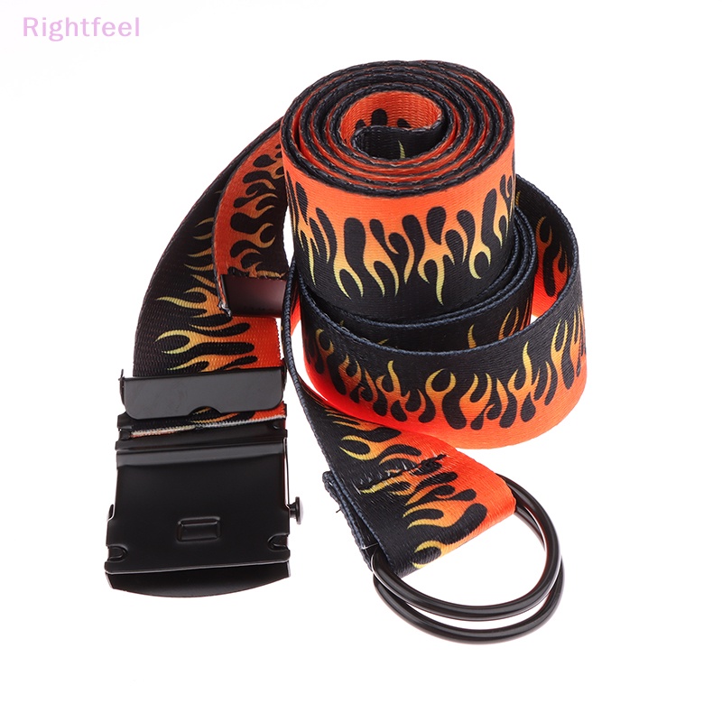 Thắt Lưng Vải canvas Họa Tiết Ngọn Lửa Phong Cách punk hip hop Thời Trang Cho Nam Và Nữ Mới