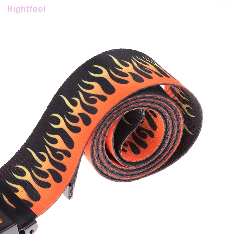 Thắt Lưng Vải canvas Họa Tiết Ngọn Lửa Phong Cách punk hip hop Thời Trang Cho Nam Và Nữ Mới