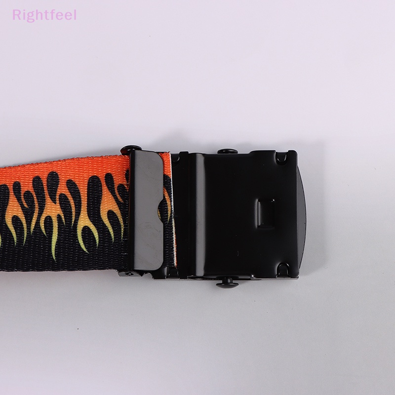 Thắt Lưng Vải canvas Họa Tiết Ngọn Lửa Phong Cách punk hip hop Thời Trang Cho Nam Và Nữ Mới