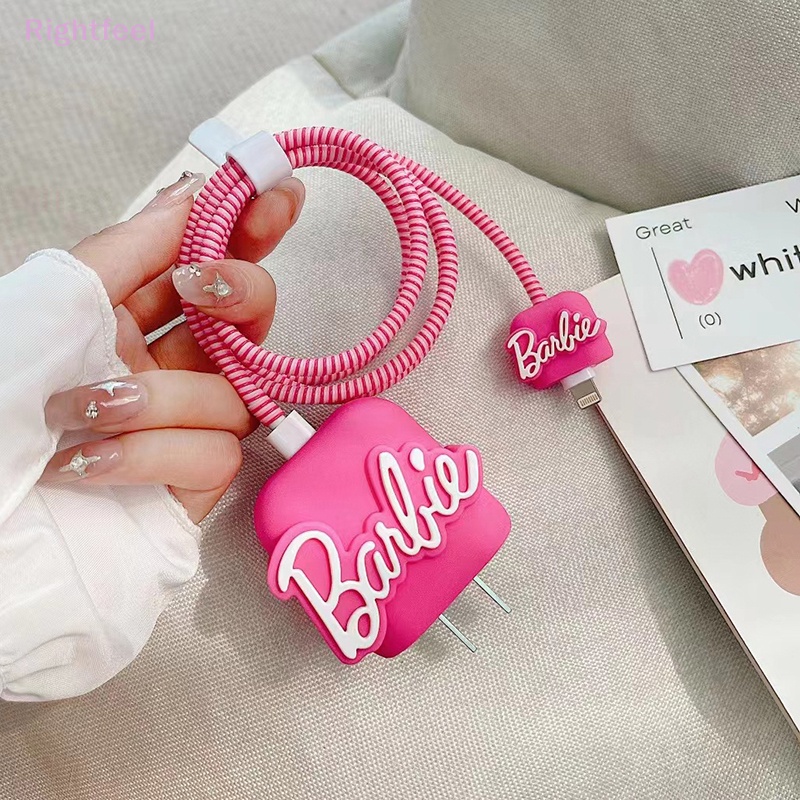 Vỏ Bọc Bảo Vệ Đầu Cáp Sạc iphone 20w Màu Hồng In Hình anime Dễ Thương Mới