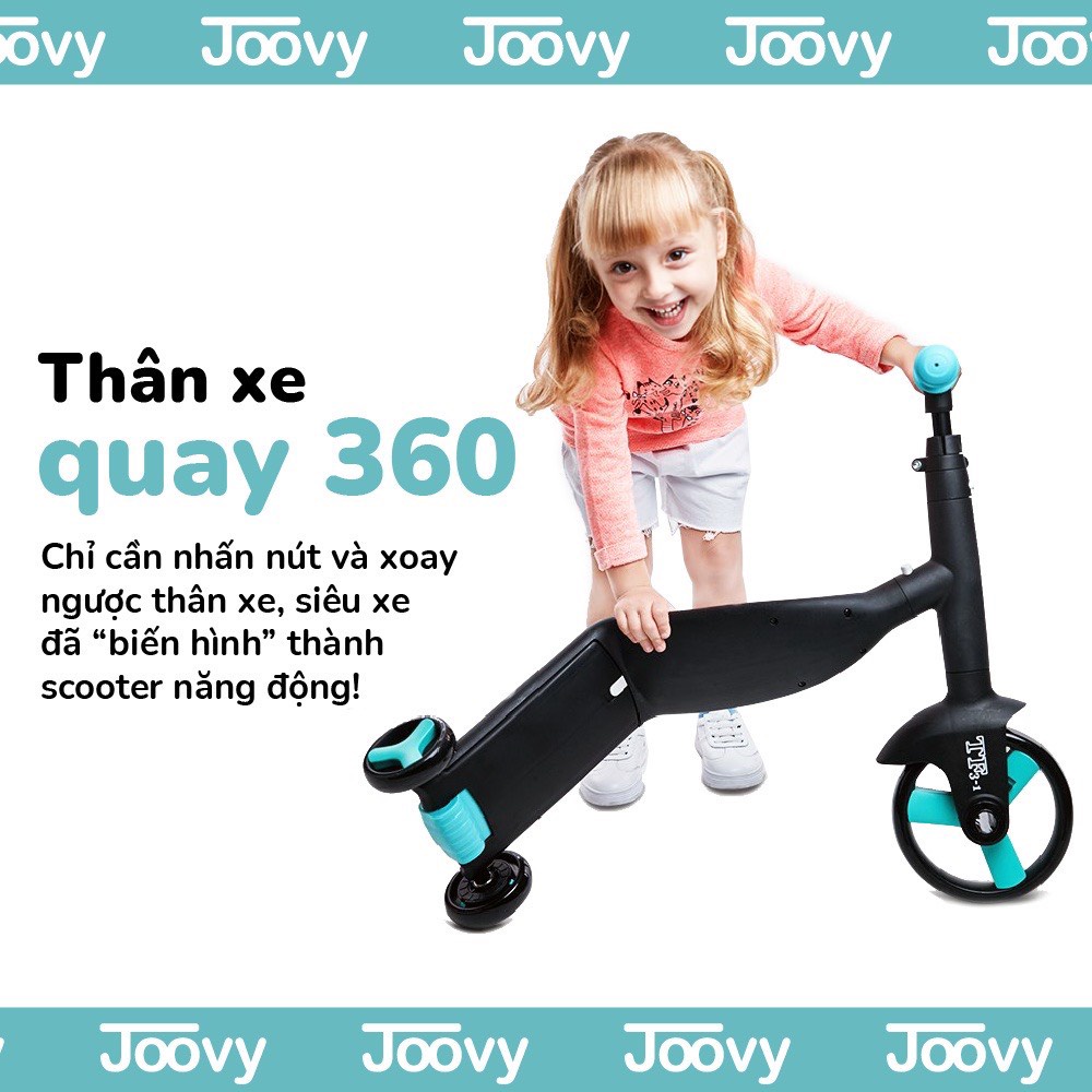 Xe trượt Scooter kiêm chòi chân - cân bằng - 3 bánh cho cho bé 3 trong 1 JOOVY , chính hãng