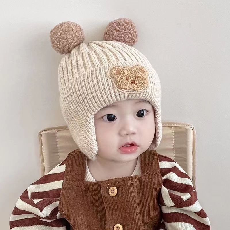 Mũ beanie Chóp Quả Bông Dễ Thương Cho Bé 6 Tháng - 5 Tuổi