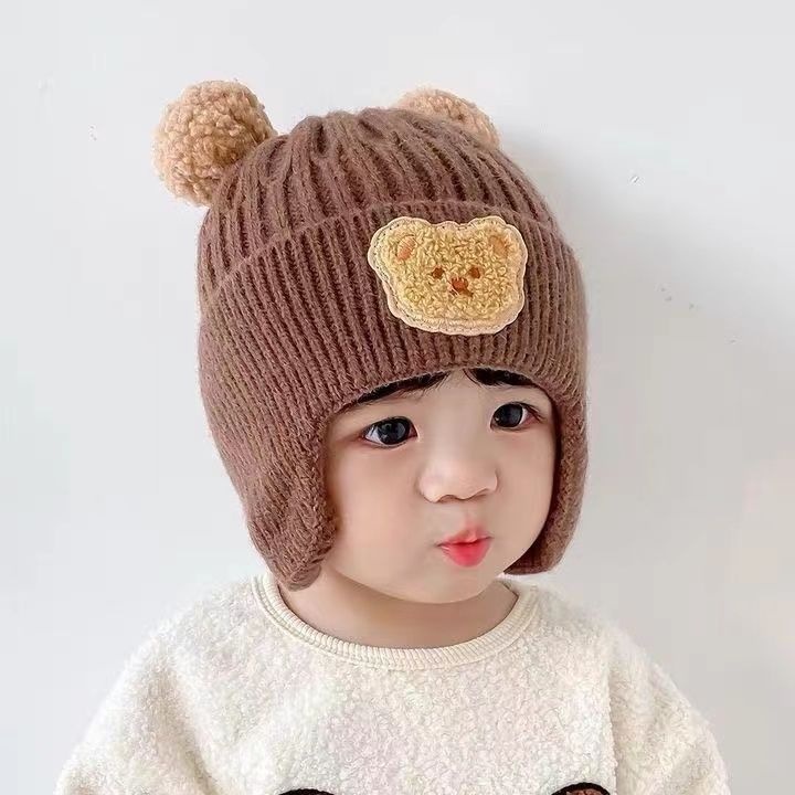Mũ beanie Chóp Quả Bông Dễ Thương Cho Bé 6 Tháng - 5 Tuổi