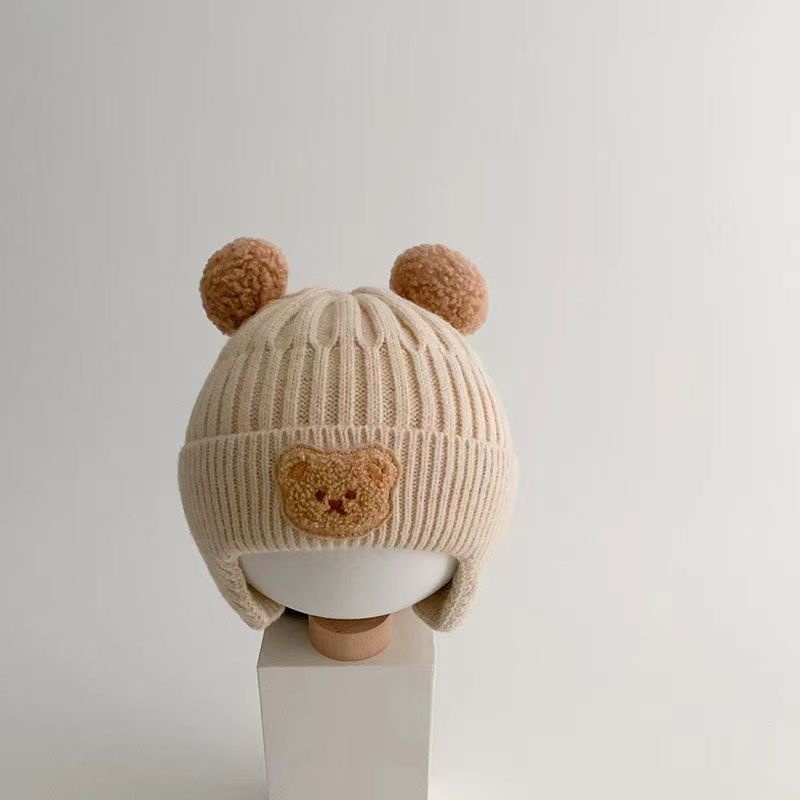 Mũ beanie Chóp Quả Bông Dễ Thương Cho Bé 6 Tháng - 5 Tuổi