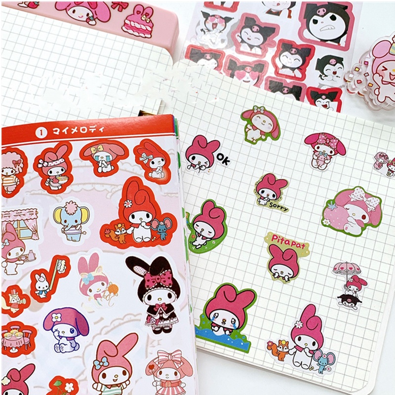 Sanrio Bộ 24 Miếng Dán Trang Trí laptop Chống Nước Hình Cún Cưng / Tai To Dễ Thương diy