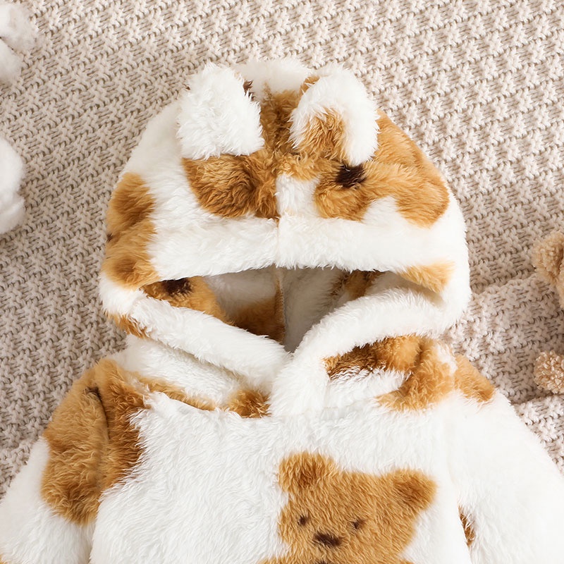 Combo bộ đồ bé trai gái 1-18tháng Áo hoodie In Hình Gấu Hoạt Hình Kèm Tay Dài áo phông quần dài Mùa Đông set thời trang cho bé trẻ em sơ sinh