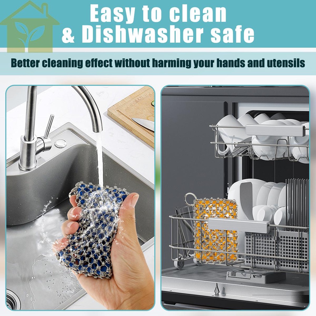 1 / 2 Miếng Chà Nhám Chuỗi Dây Xích Bằng Thép Không Gỉ 316 Kèm Miếng Chèn silicone Linh Hoạt shopabc8493